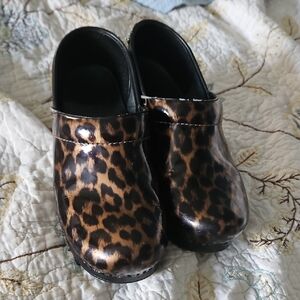 Leopard Print Women's Dansko Clogs Size 38